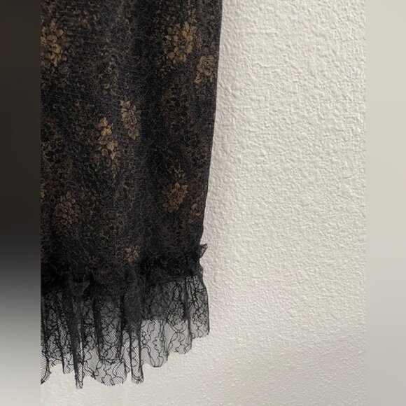 Vintage Whimsigoth Lace Skirt Dark Romantic Bohemian Fringe - Picture 4 of 8